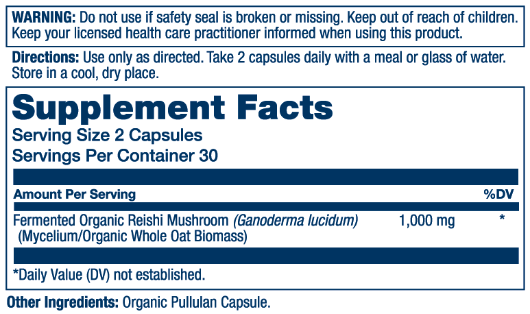 Solaray Fermented Reishi Mushroom 500mg | Healthy Immune, Heart & Brain Function Support | Energy & Mood Supplement | 60 VegCaps