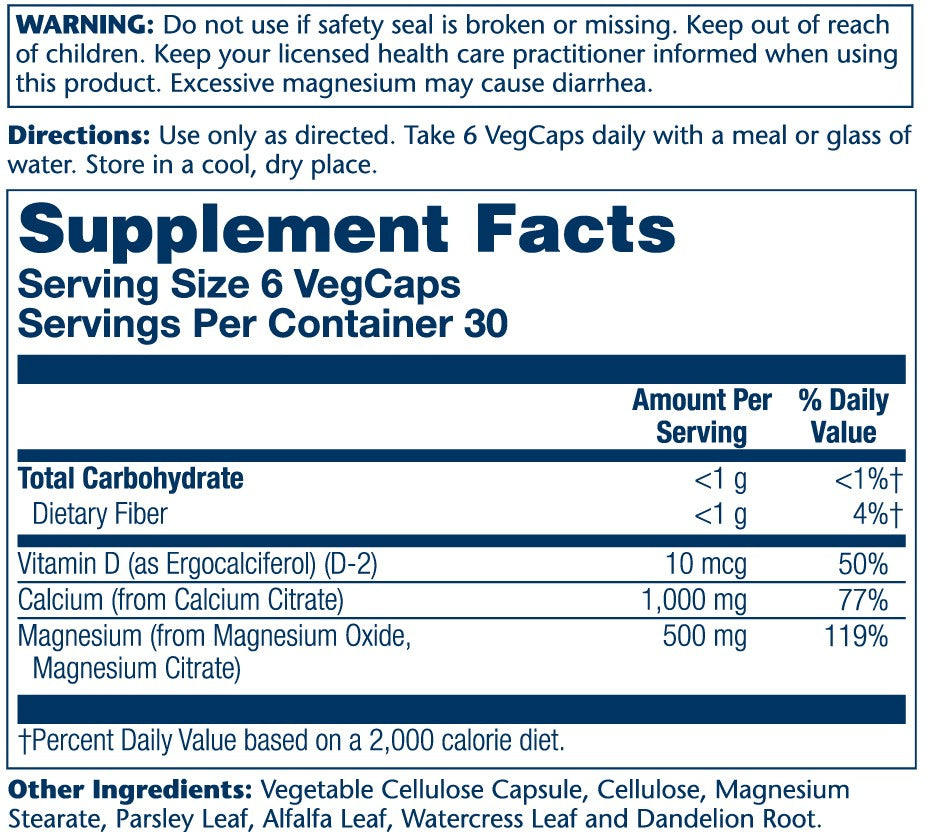 Cal-Mag Citrate w/D-2, 2:1 Ratio