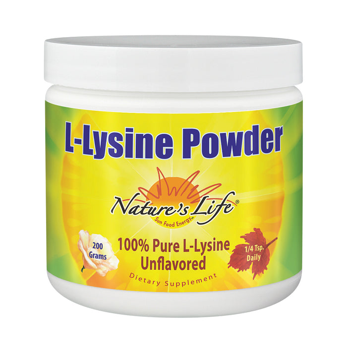 Nature's Life L-Lysine Powder | Helps Support Healthy Immune Function | 100% Pure Natural L-Lysine | Vegetarian, Unflavored, No Sugar | 460 Servings