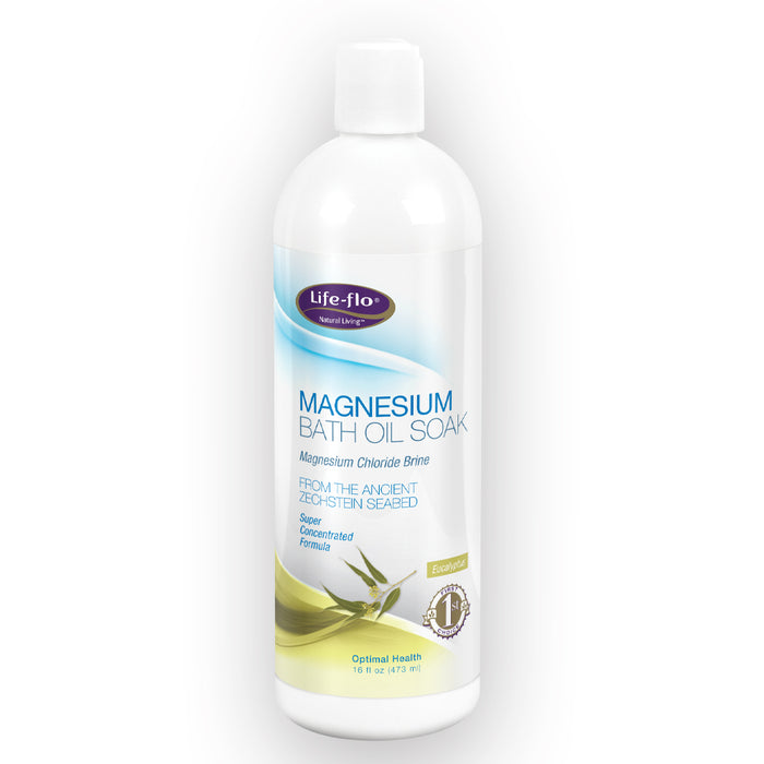 Life-flo Magnesium Oil Bath Soak Lavender Scent, Plus Magnesium Chloride from Zechstein Seabed, Cleanses and Refreshes, Relaxes Muscles and Joints, 60-Day Guarantee, Not Tested on Animals (Eucalyptus)