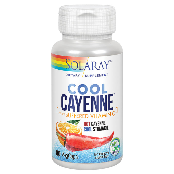 Solaray Cool Cayenne Pepper 40,000 HU with Buffered Vitamin C for Healthy Immune System Function Support | 60 VegCaps, 30 Serv