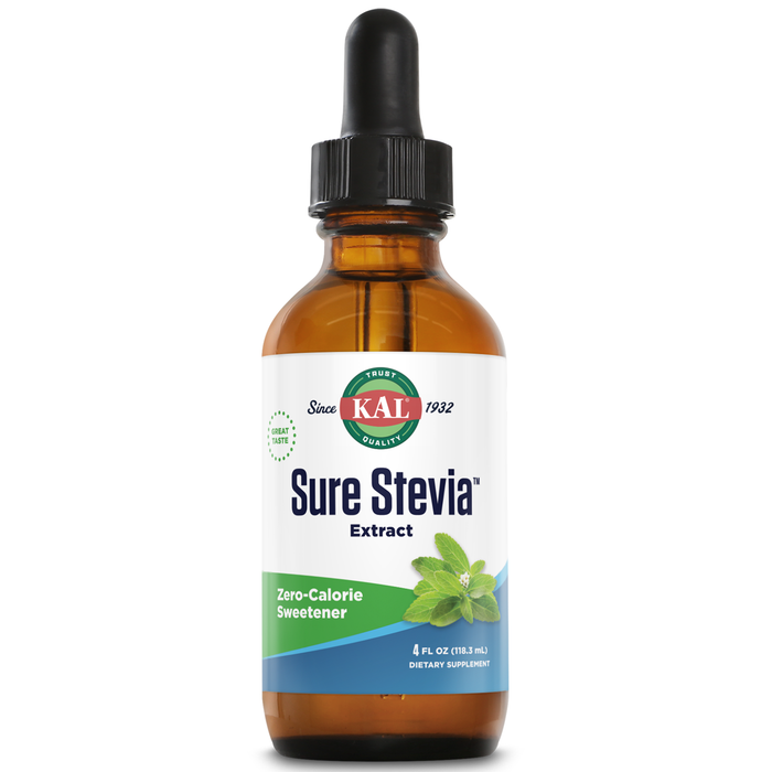 KAL Sure Stevia Extract Zero Calorie Sweetener, Low Carb, Plant Based Liquid Stevia Drops, Great Taste, Zero Sugar, Low Glycemic & Perfect for a Keto Diet, 60-Day Guarantee, Approx. 775 Servings, 4oz