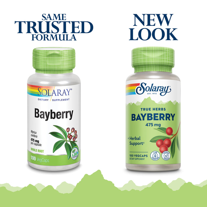 Solaray Bayberry 475 mg | Healthy Immune System and Digestion Support | Whole Root in Organic Rice Extract Blend | Non-GMO & Vegan | 100 VegCaps