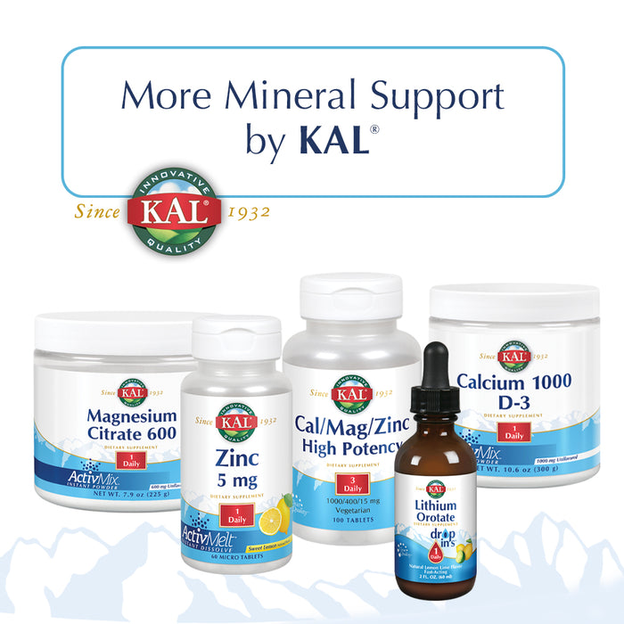 KAL Liquid Cal-Mag+ Vitamin D-3 | Natural Tart Cherry Flavor | Healthy Bones, Muscle & Heart Support | 30 Serv | 16 oz