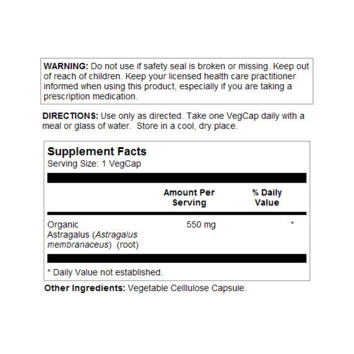 Solaray Astragalus Root 550mg | Healthy Immune Function & Stress Support | Adaptogen Herb | Non-GMO & Vegan | 100 VegCaps