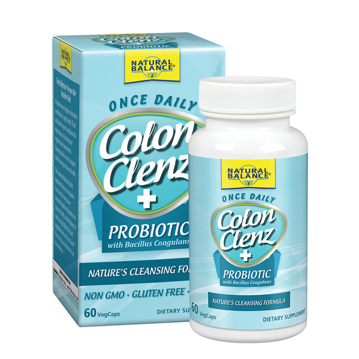 Natural Balance Colon Clenz Plus Probiotic | Cleansing & Regularity Formula w/ Bacillus Coagulans & FOS | 60 CT