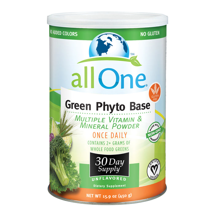 Lifetime allOne Green Phyto Base Multiple Vitamin and Mineral Powder, Unflavored, Wholesome Greens & Rice Protein, Non-GMO & Gluten Free, 60 Day Money-Back Guarantee, 66 Servings, 2.2 lbs (30 Servings)