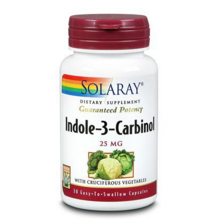 Solaray Indole-3-Carbinol w/Cruciferous Vegetables, Veg Cap (Btl-Plastic) 25mg | 30ct