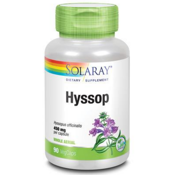 Solaray Hyssop Aerial, Veg Cap (Btl-Plastic) 450mg | 90ct