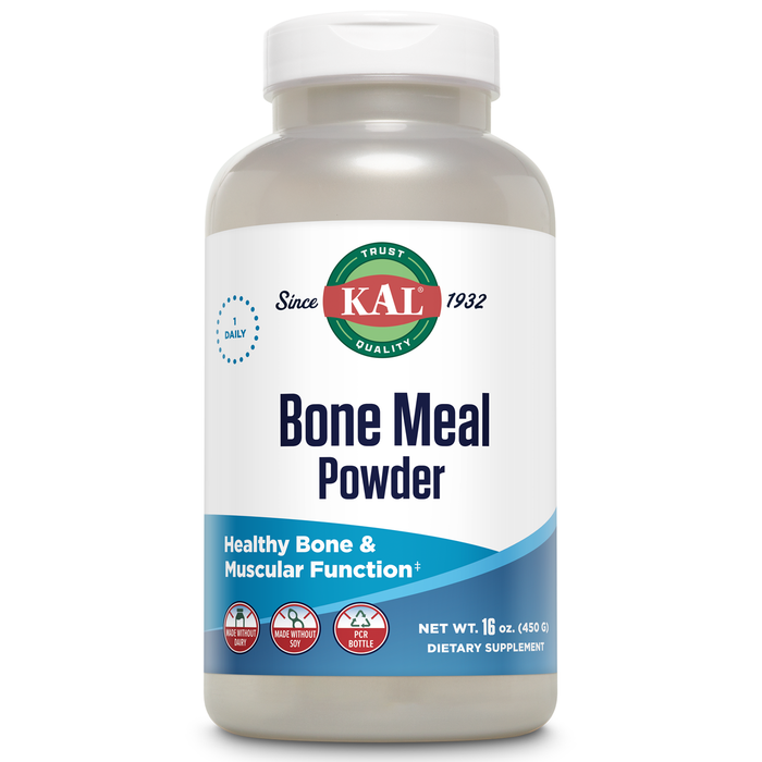 KAL Bone Meal Powder, Calcium Magnesium Supplement, Bone Health, Muscle Function and Nerve Health, Sterilized and Edible, Unflavored, Made Without Soy or Dairy, 60-Day Guarantee (Approx. 75 Serv, 16oz)