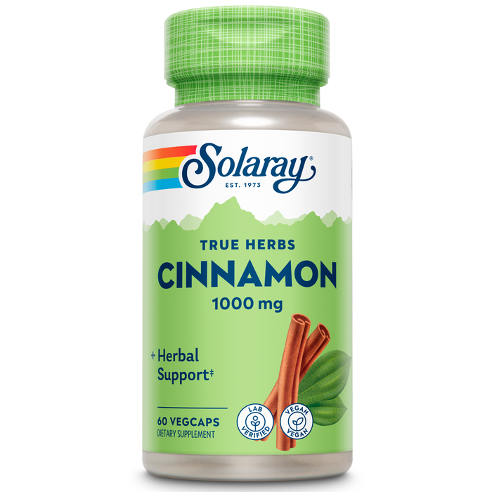 Solaray Cinnamon Bark 1000 mg | Healthy Digestive Function | Antioxidant | 60 VegCaps