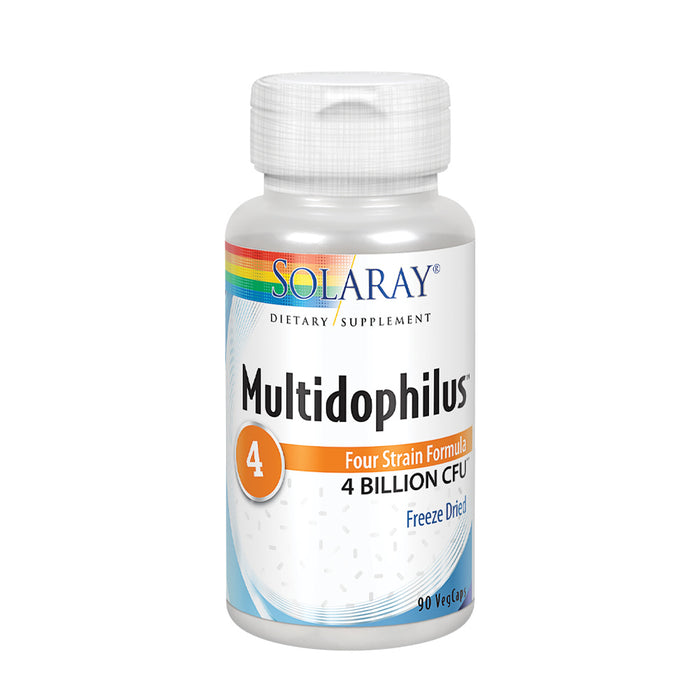 Solaray Multidophilus 4 Freeze Dried Probiotic | 4 Bil CFU w/ L. acidophilus DDS-1 | Healthy Gut Support | 90 VegCaps