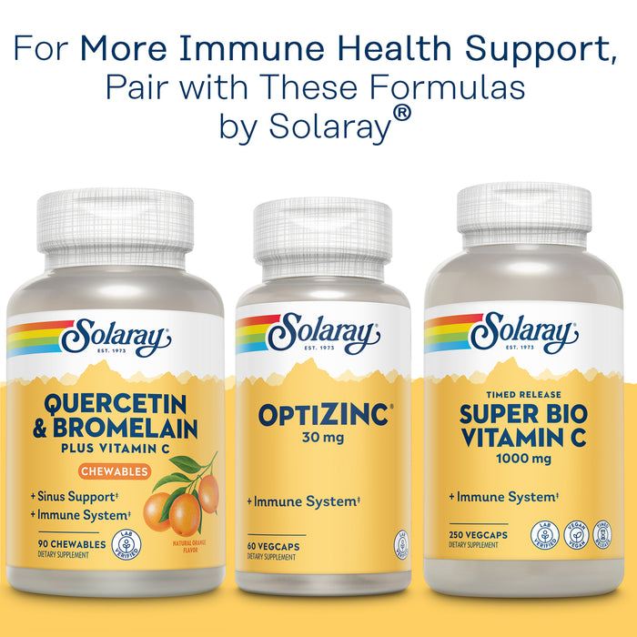 Solaray EMIQ Activated Quercetin, Sinus, Respiratory & Immune Health Support, Enhanced Absorption, 30 Servings, 30 VegCaps