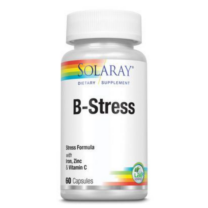 Solaray B Stress + Iron & Zinc, Capsule (Btl-Plastic) | 60ct