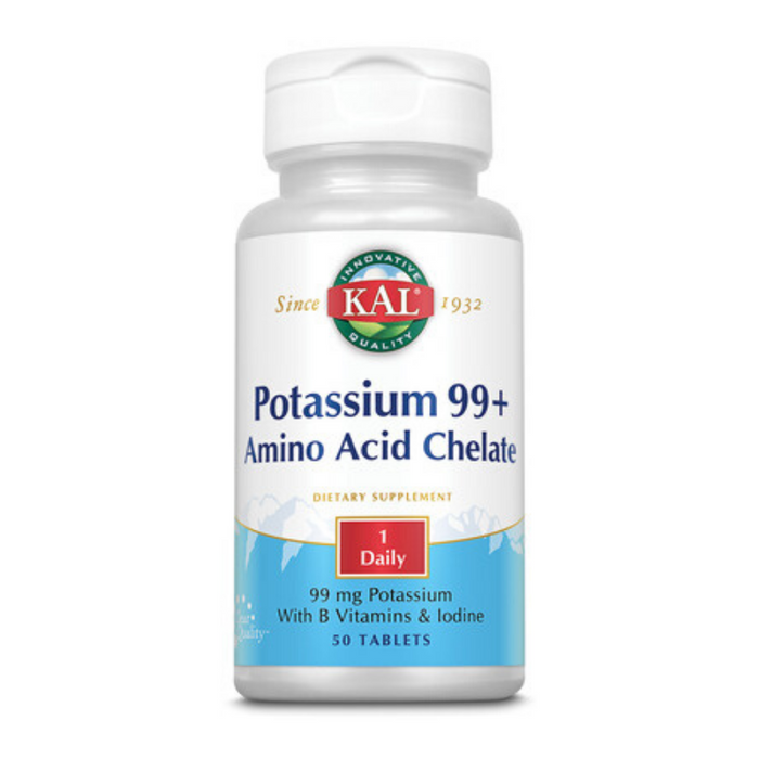 KAL Potassium 99+ Amino Acid Chelate 99mg | 50ct