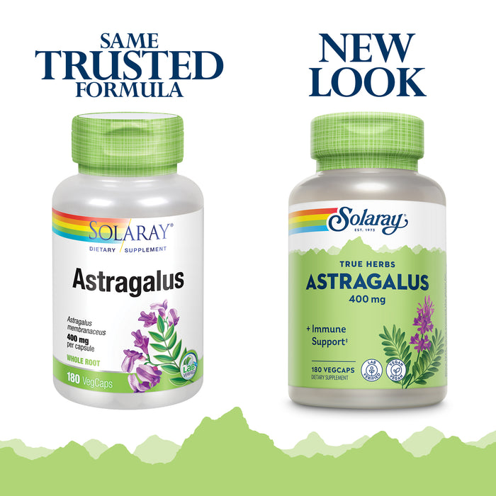 Solaray Astragalus Root 400mg | Healthy Immune Function & Stress Support | Adaptogen Herb | Non-GMO, Vegan & Lab Verified | 180 VegCaps