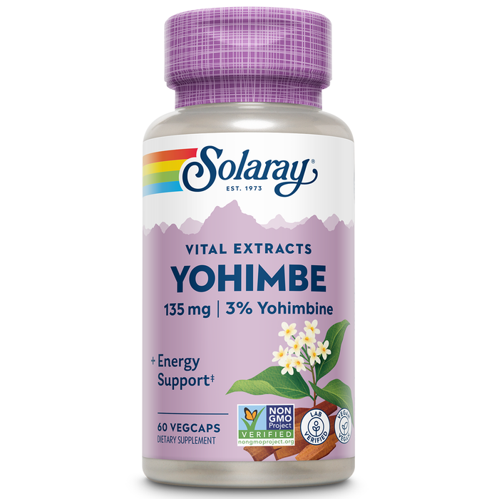 Solaray Yohimbe 135mg, Sexual Response, Energy and Stamina Support for Men and Women, with 4 mg Yohimbine, Vegan, Non-GMO, Lab Verified, 60-Day Money Back Guarantee, 60 Servings, 60 VegCaps