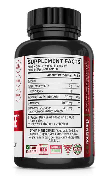 Zhou Nutrition Cran-Defense with Cranberry Concentrate Urinary Tract Formula 60 ct