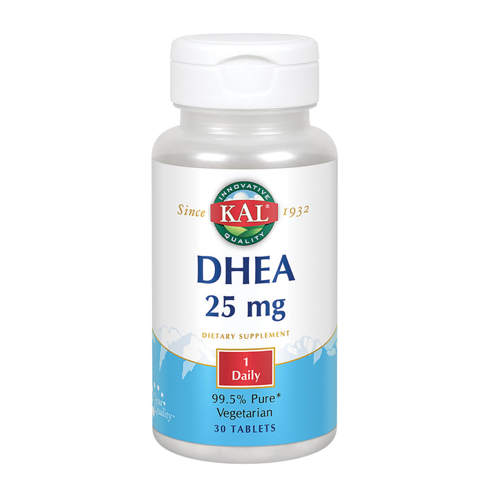 KAL DHEA 25 mg | 99.5% Pure & Micronized | Healthy Balance & Aging Support Formula for Men & Women | Lab Verified & Vegetarian | 30 Tablets