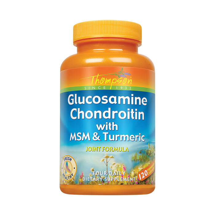 Thompson Glucosamine Chondroitin w/ MSM & Turmeric | Black Peppercorn for Enhanced Absorption | Healthy Joint & Cardiovascular System Support | 120ct