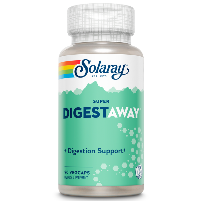 Solaray Super Digestaway Digestive Enzymes - Pancreatin, Papain, Ginger, Pepsin, Betaine HCl, Aloe Vera, and More - Digestion & Nutrient Absorption Support - Lab Verified - 90 VegCaps