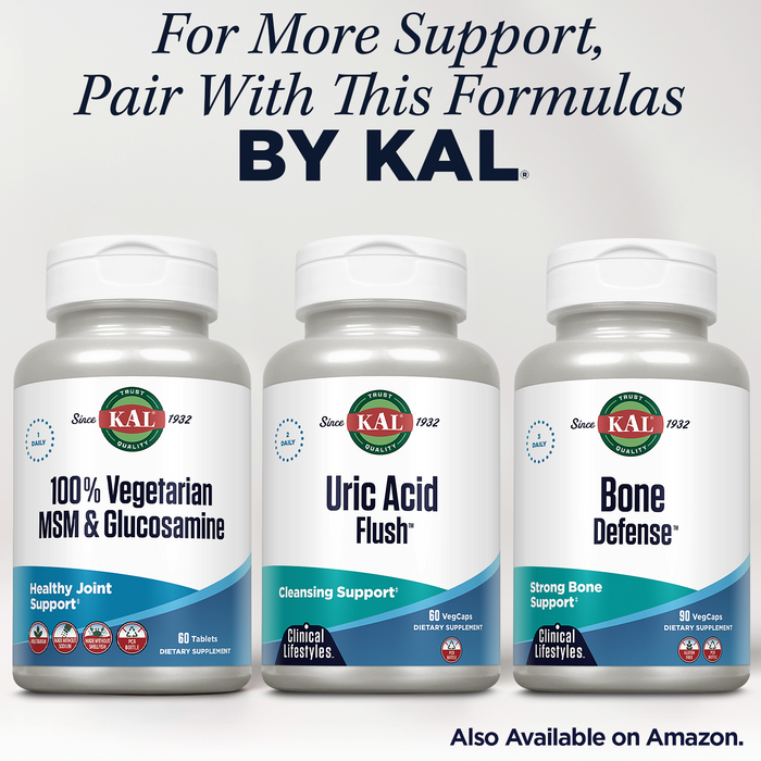 KAL 100% Vegetarian MSM & Glucosamine - Healthy Joint Support - Vegan Glucosamine and MSM Supplement - Made Without Shellfish - Lab Verified - 60-Day Guarantee - 60 Servings, 60 Tablets