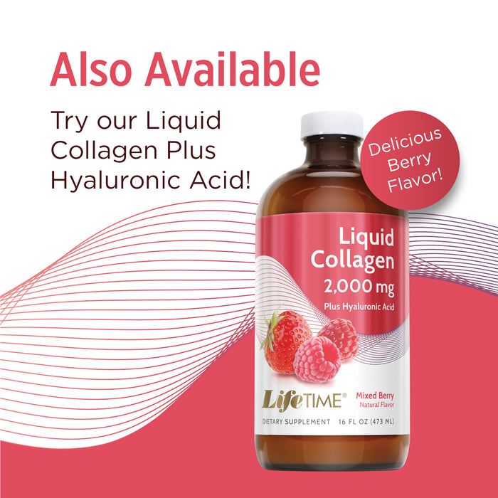 LifeTime Liquid Collagen 5000mg w/ Vitamin C | Supports Skin, Hair, Joint & Bone Health | Berry Flavor | 16oz, 31 Serv