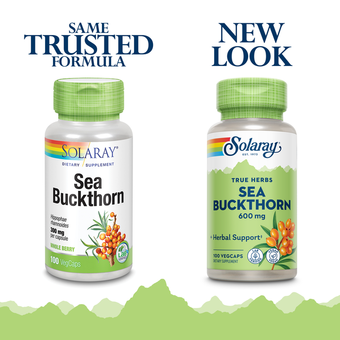 Solaray Sea Buckthorn Berry, Veg Cap (Btl-Plastic) 600mg | 100ct