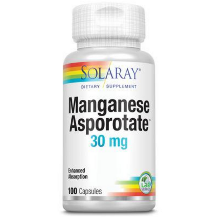 Solaray Manganese Asporotate, Capsule (Btl-Plastic) 30mg | 100ct