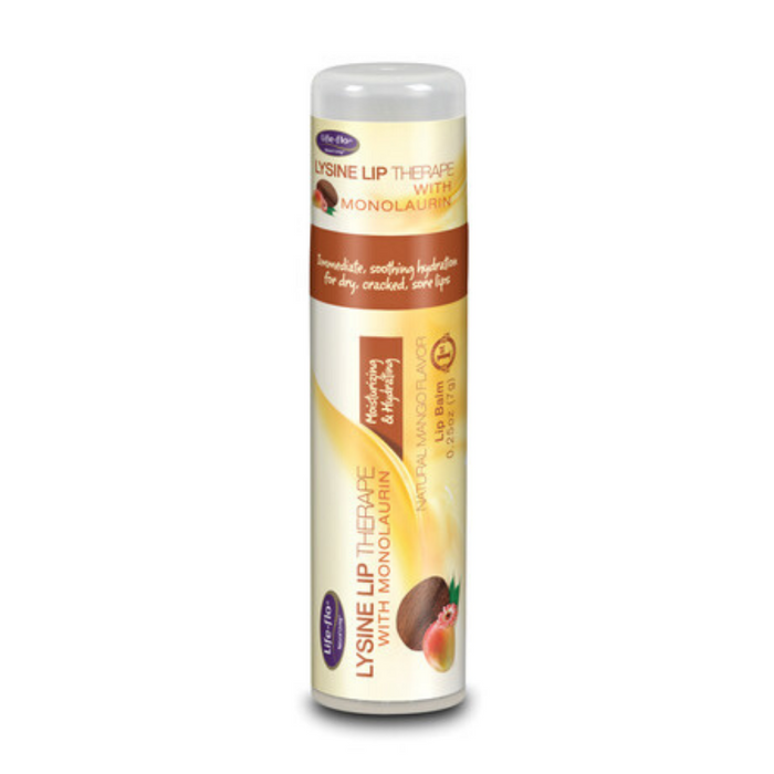 LIFE-FLO Lysine Lip Therape w/Monolaurin, Salve, Mango (Tube) | 0.25oz