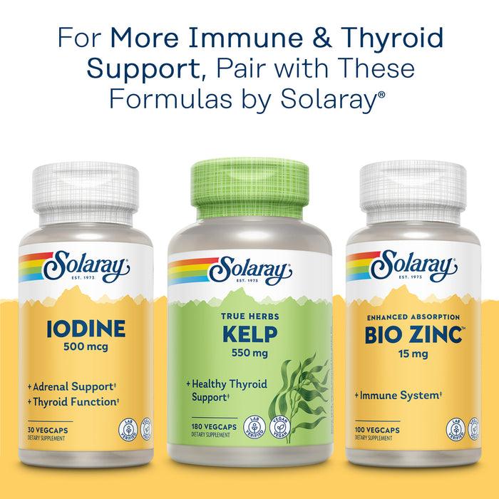 Solaray Yeast Free Selenium 100mcg, Healthy Immune & Thyroid Function Support, Enhanced Absorption, 90 Serv, 90 VegCaps