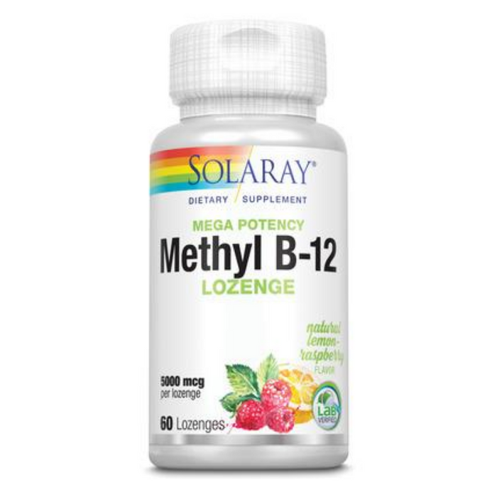 Solaray Methyl B12, Lozenge, Lemon (Btl-Plastic) | 5000mcg 60ct