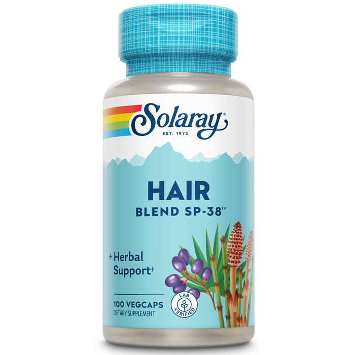 Solaray Hair Blend SP-38 | Herbal Blend w/ Cell Salt Nutrients to Help Support Healthy Hair | 50 Servings | 100 VegCaps