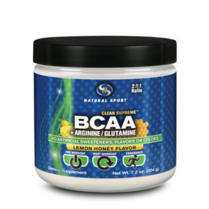 Natural Sport BCAA Powder, Fine Powder, Lemon Honey (Jar) | 16oz