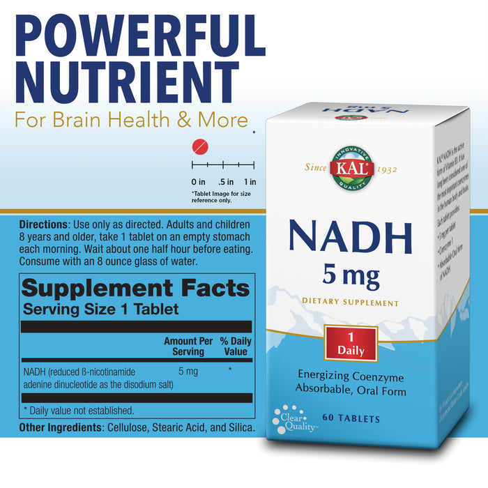 KAL NADH 5mg 60ct (60 Tablets, 60 Serv)