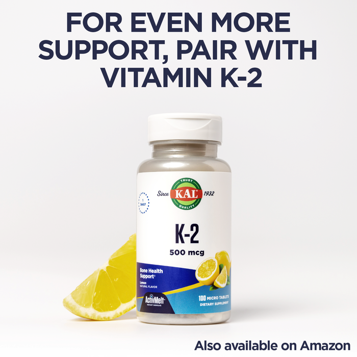 KAL Vitamin D3 1000 IU 25 mcg, Vitamin D Chewables, Calcium Absorption, Bone Health and Immune Support Supplement, Natural Peppermint Flavor, Sweetened with Xylitol, 200 Servings, 200 Chews