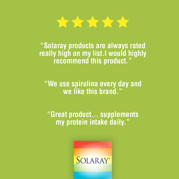 Solaray Spirulina 410mg | Algae Superfood Supports Energy, Vitality & Overall Health | 100ct, 100 Serv.