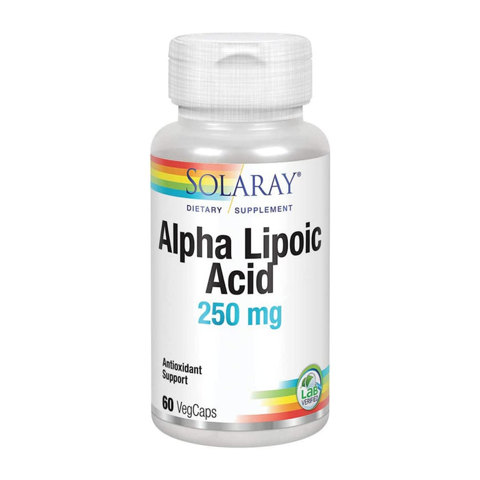 Solaray Alpha Lipoic Acid 250 mg - 60 VegCaps - Healthy Antioxidant Activity & Energy Support - Non-GMO & Vegan