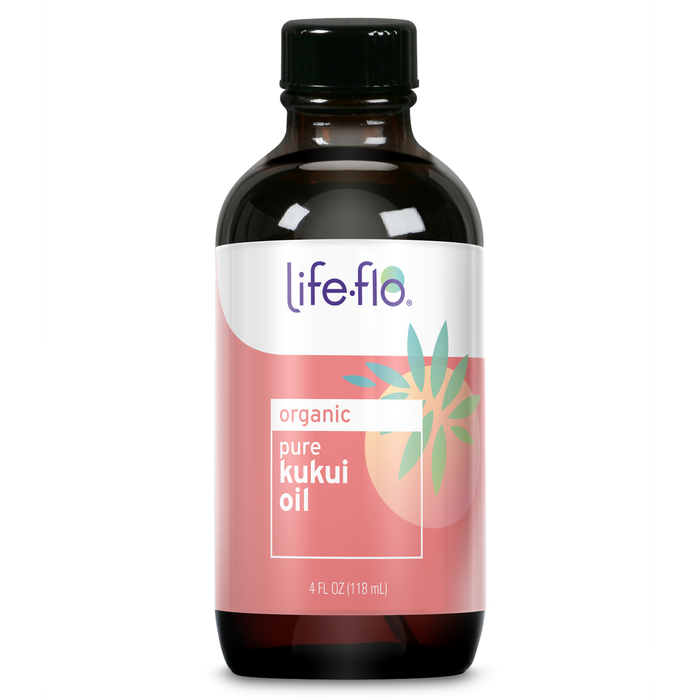 Life-Flo Pure Organic Kukui Oil | Gentle Face, Body & Hair Moisturizer | Soothes & Protects Dry, Sun-Exposed Skin & Damaged Hair | Cold-Pressed | 4oz