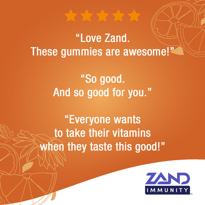 Zand Immunity Gummies | Immune Support for Adults & Kids with Vitamin C, Acerola & Rose Hips (Orange C, 60 CT)