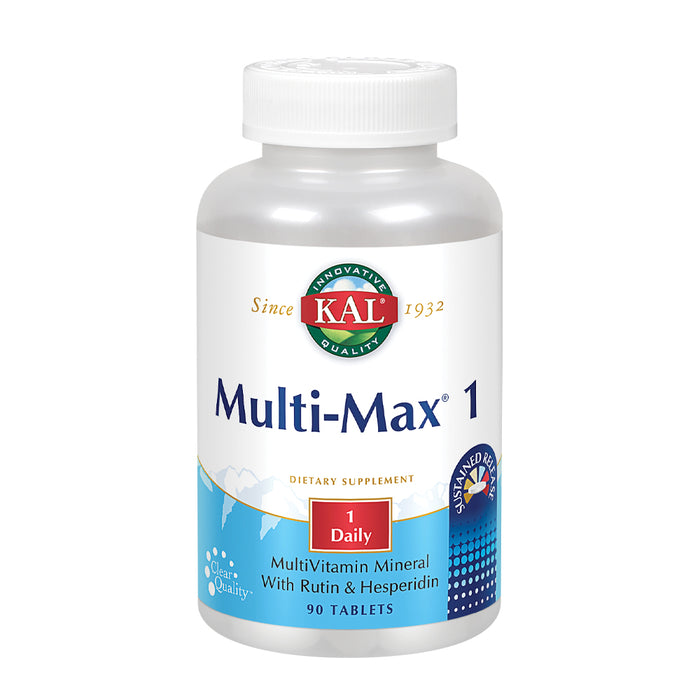 KAL Multi-Max 1 Daily Multivitamin and Mineral | Sustained Release Formula with Herbs, Rutin and Hesperidin | 90 Tablets