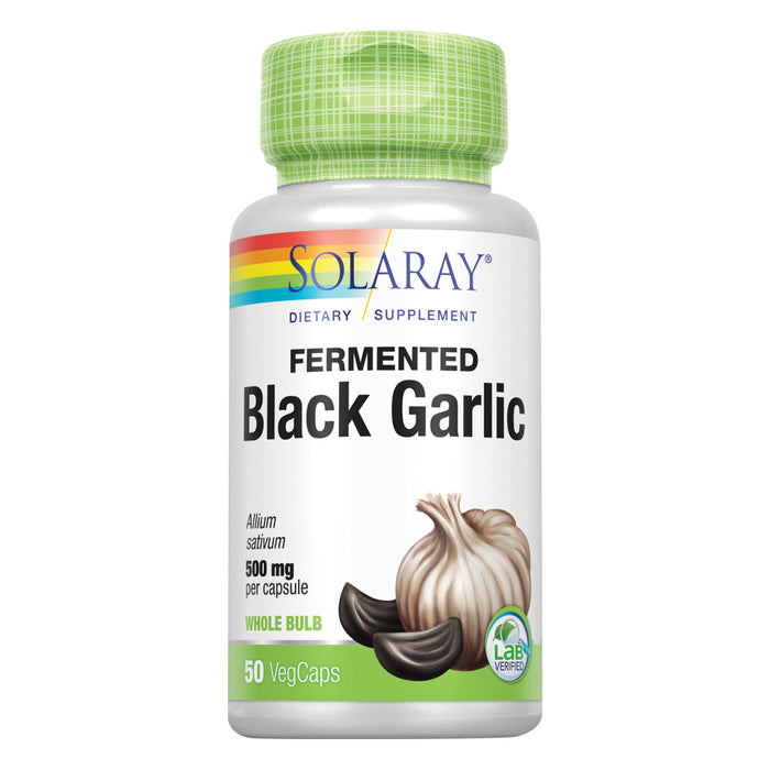 Solaray Fermented Black Garlic 500 mg | Healthy Immune, Circulatory & Cardiovascular Support | 50 VegCaps