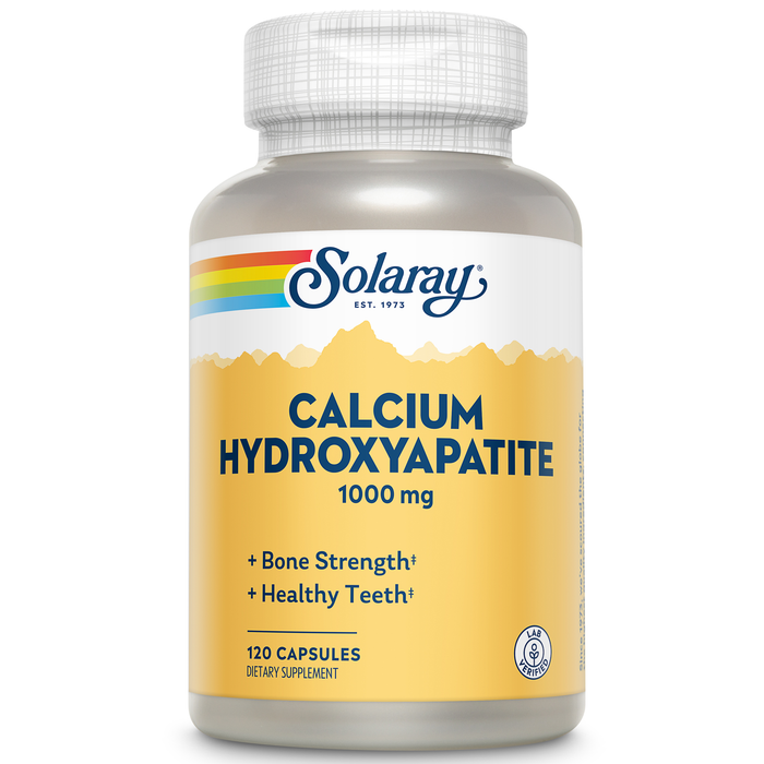 Solaray Calcium Hydroxyapatite 1000mg | Highly Advanced Calcium Supplement to Help Support Healthy Bones & Teeth, Nerve & Muscle Function | 120 Caps