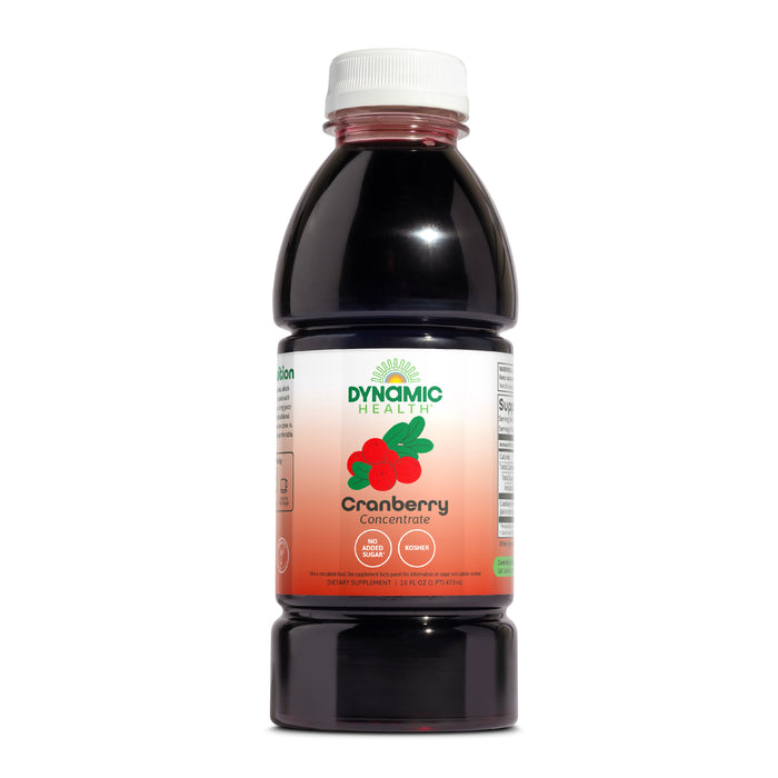 Dynamic Health Pure Cranberry Unsweetened 100% Juice Concentrate, Natural Antioxidant Supplement, No Additives, No Added Sugar, No Preservatives, 16 Servings, 16oz