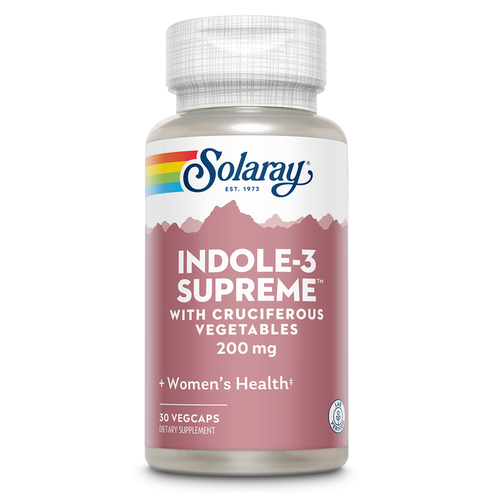 Solaray Indole-3 Supreme with Cruciferous Vegetables - Women's Health Support - DIM Plus Broccoli, Kale, and More - Lab Verified, 60-Day Guarantee - 30 Servings, 30 VegCaps