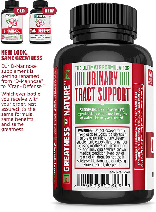 Zhou Nutrition Cran-Defense with Cranberry Concentrate Urinary Tract Formula 60 ct