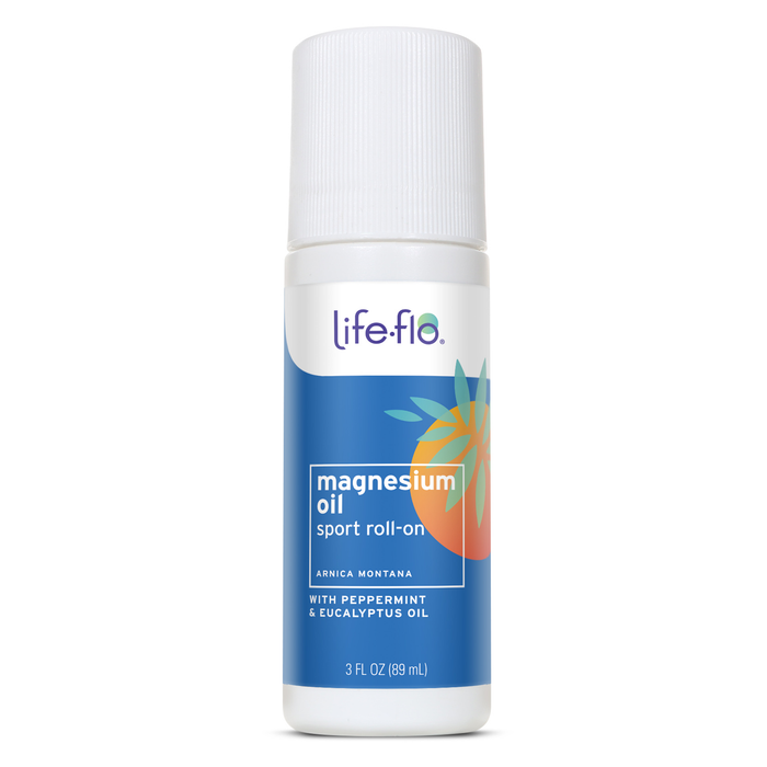 Life-flo Magnesium Oil Sport Roll-On, with Magnesium Chloride from Zechstein Seabed Plus Arnica, Calms and Refreshes Muscles and Joints After Exercise, 60-Day Guarantee, Not Tested on Animals, 3oz