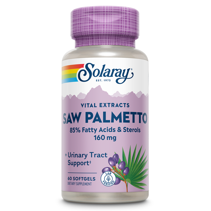 Solaray Saw Palmetto Extract - Prostate Health and Urinary Tract Support - 136 mg Fatty Acids and Sterols - Lab Verified, 60-Day Money-Back Guarantee