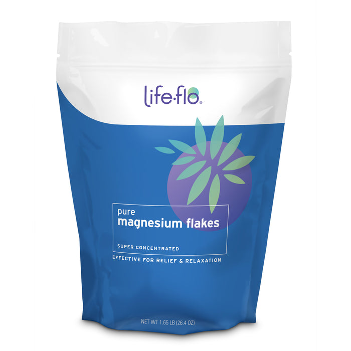 Life-flo Pure Magnesium Bath Flakes - Epsom Salt Bath Soak Alternative - Unscented Magnesium Flakes from the Zechstein Seabed - Relaxing Foot Bath w/ Ancient Trace Minerals - 60-Day Guarantee, 1.65lbs (1.65 lbs)