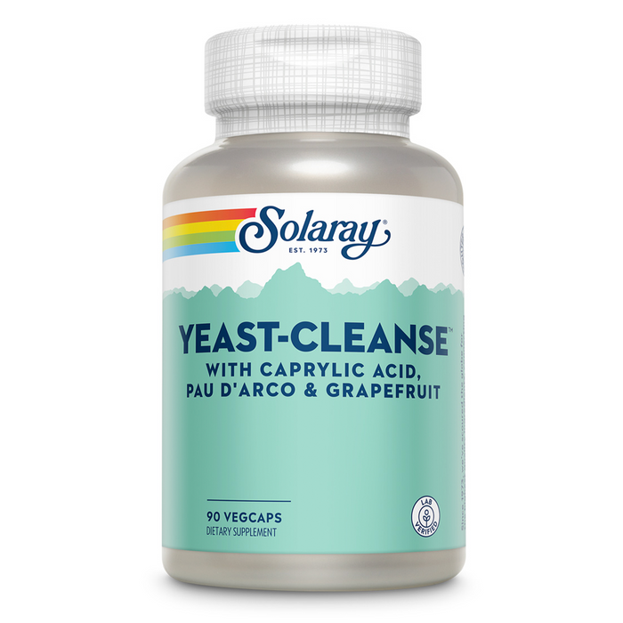 Solaray Yeast Cleanse, Detox Cleanse for Healthy Yeast Balance Support, with Caprylic Acid, Pau d'Arco, Licorice Root Extract and Grapefruit Seed Extract, 60-Day Guarantee, 15 Servings, 90 VegCaps